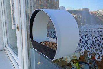 Кормушка для птиц на окно 3D печать с креплением на присосках І3582 фото